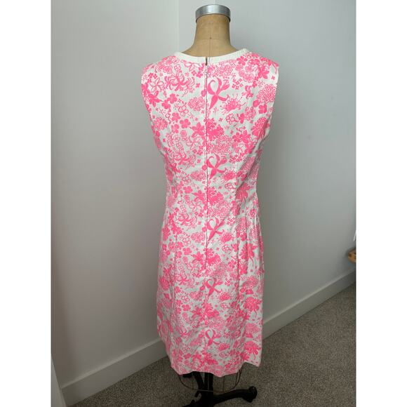 Lilly Pulitzer The Lilly Vintage 1960's Pink & White Floral V Neck Dress XS/S - Picture 2 of 9